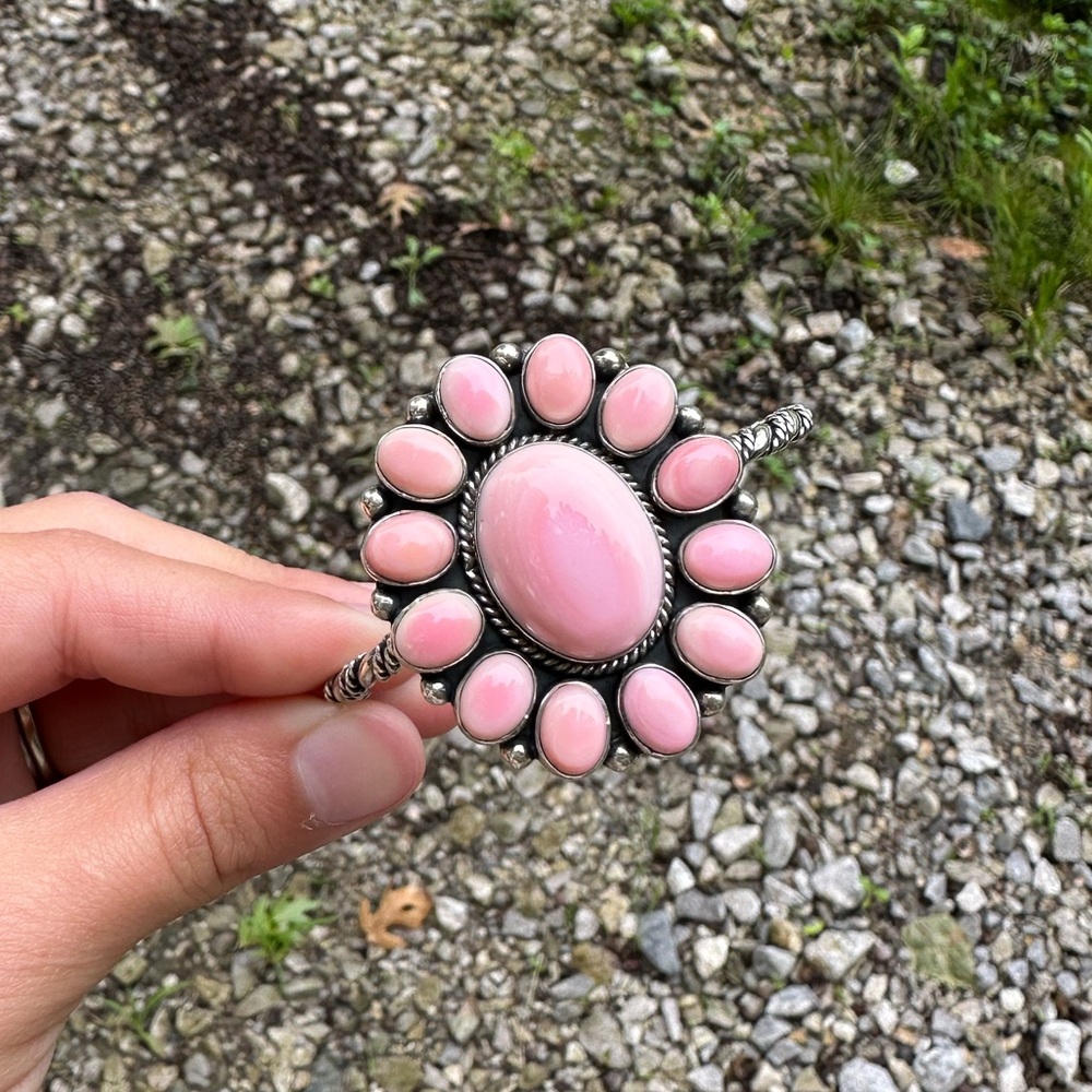 Pink Conch Cluster Cuff